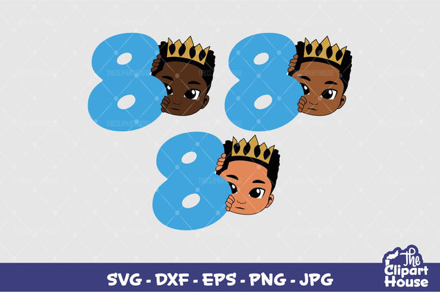 8th Birthday Boy Peek SVG The Clipart House 