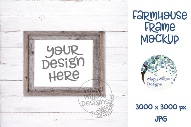 8x10 Horizontal Farmhouse Frame Mockup Mock Up Photo Wispy Willow Designs 