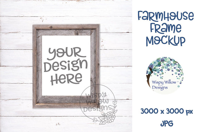 8x10 Vertical Farmhouse Frame Mockup Mock Up Photo Wispy Willow Designs 