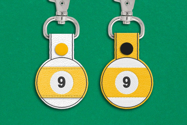 9 Ball ITH Key Fob Applique Embroidery Embroidery/Applique DESIGNS Designed by Geeks 