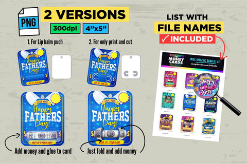 9 MEGA Money Card Bundle | Birthday, Graduation, Fathers Day Sublimation The Vintage Signs Shop 