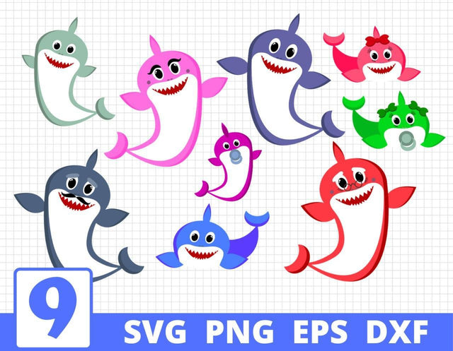 9 Sharks designs cricut svg SVG SvgOcean 