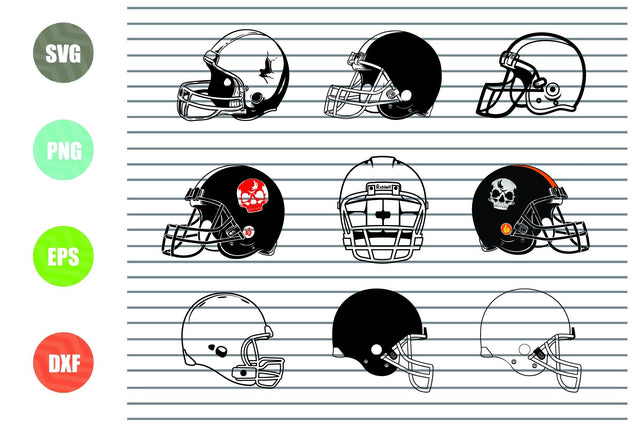9 Styles Football Helmet Svg - Football Svg, Png, Dxf, Eps Cut Files SVG Artstoredigital 