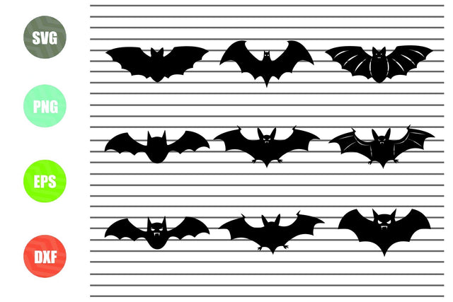 9 Styles Halloween Bat Svg - Halloween SVG PNG DXF EPS Cut Files SVG Artstoredigital 