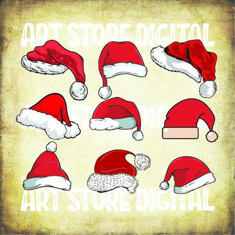 9 Styles Santa Hat Christmas Svg Png Eps Dxf Cut Files SVG Artstoredigital 