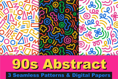 90s Abstract Seamless Patterns Digital Pattern Rin Green 