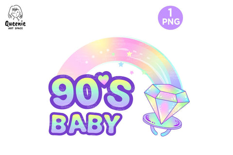 90s Baby Retro Sublimation Clipart Sublimation Q-nie Art Space 