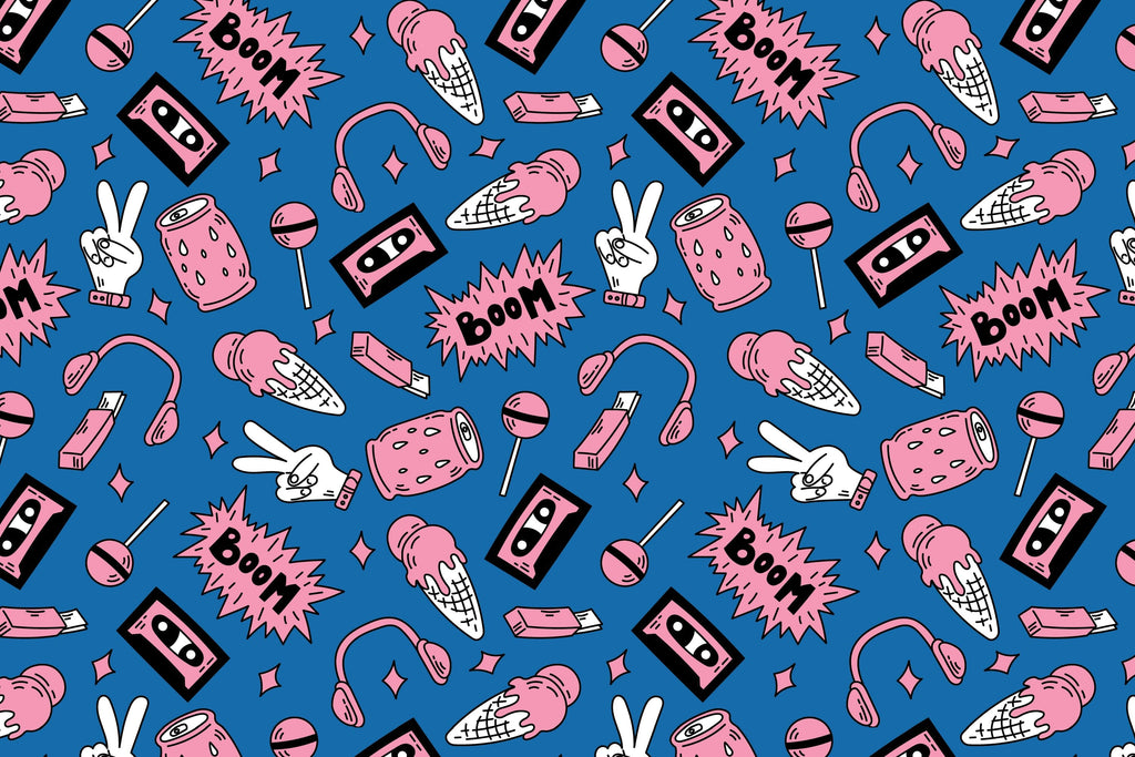 90s Doodle Seamless Patterns and Digital papers - So Fontsy