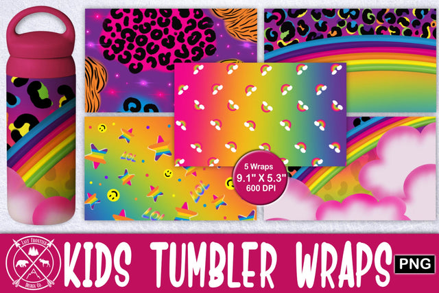 90s girl Kids Tumbler Wrap Bundle|Kids 12oz Tumbler Sublimation Last Frontier Design Co. 