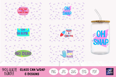 90s Glass Wrap Bundle | 90s Libbey Glass Wrap Bundle SVG Angel Lynne Designs 