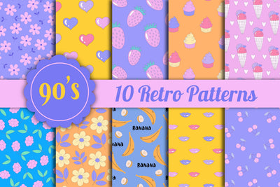 90s Retro Patterns Digital Pattern Rin Green 