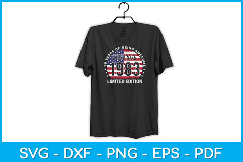 90th Birthday Gifts Vintage 1933 90 Years Old USA Flag Svg Design SVG artprintfile 