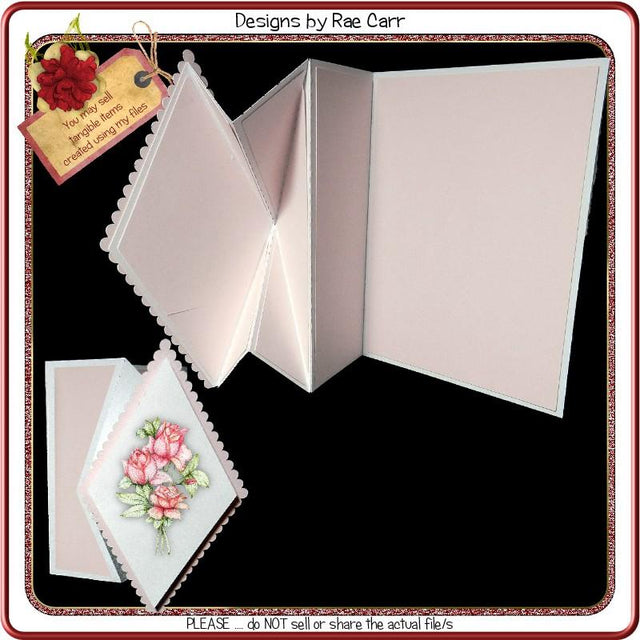 911 Diamond Folded Card SVG Designs by Rae 