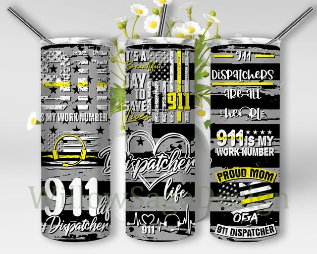 911 Dispatcher 20oz Skinny Tumbler Png, American Flag 911 Dispatcher Tumbler, Police Dispatcher, Dispatcher Appreciation, Sublimation Design Sublimation WillowSageDesign 