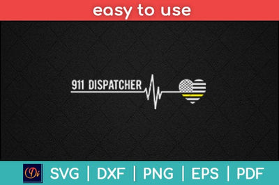 911 Dispatcher Heartbeat Funny 911 Dispatcher Svg Design SVG artprintfile 