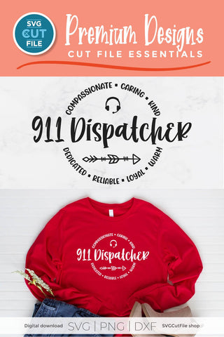 911 Dispatcher svg with round circle design SVG SVG Cut File 