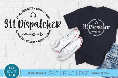 911 Dispatcher svg with round circle design SVG SVG Cut File 