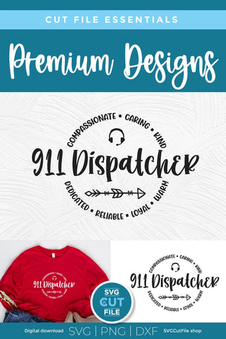 911 Dispatcher svg with round circle design SVG SVG Cut File 