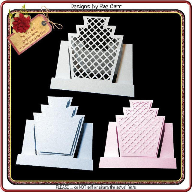 917 Deco Shaped Lattice Step Card and Topper SVG Designs by Rae 