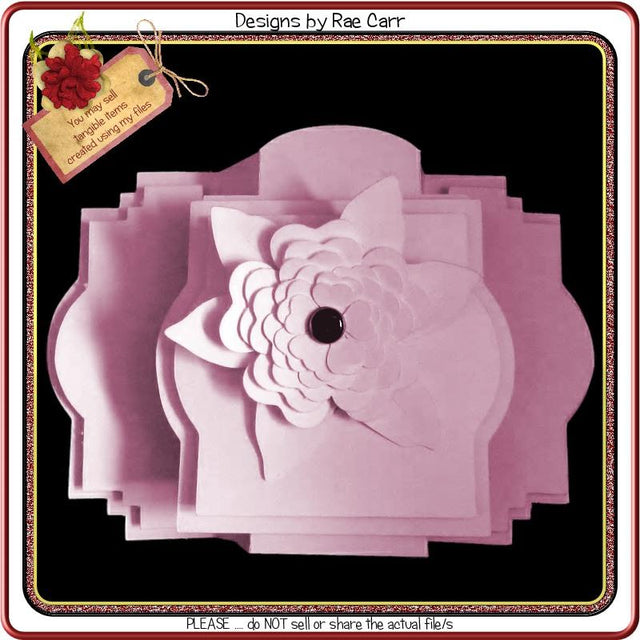 923 Fancy Pop Out Standup Card and Flower Topper SVG Designs by Rae 