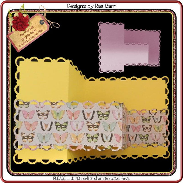 927 Scalloped Z Fold Greeting Card SVG Designs by Rae 
