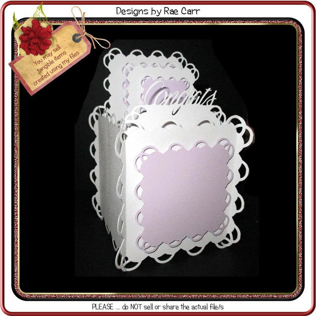 937 Scalloped Box Greeting Card SVG Designs by Rae 