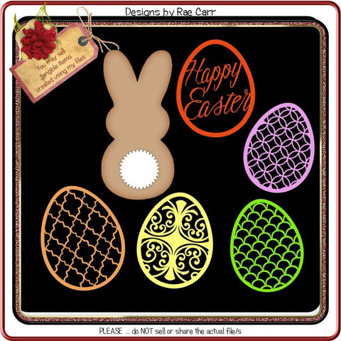 948 Easter Bunny and Eggs SVG Designs by Rae 