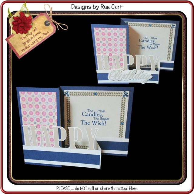 955 HAPPY ZFold Card SVG Designs by Rae 