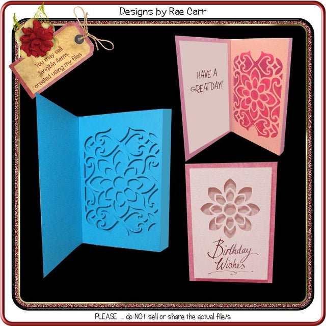 958 Fancy Floral Box Card SVG Designs by Rae 