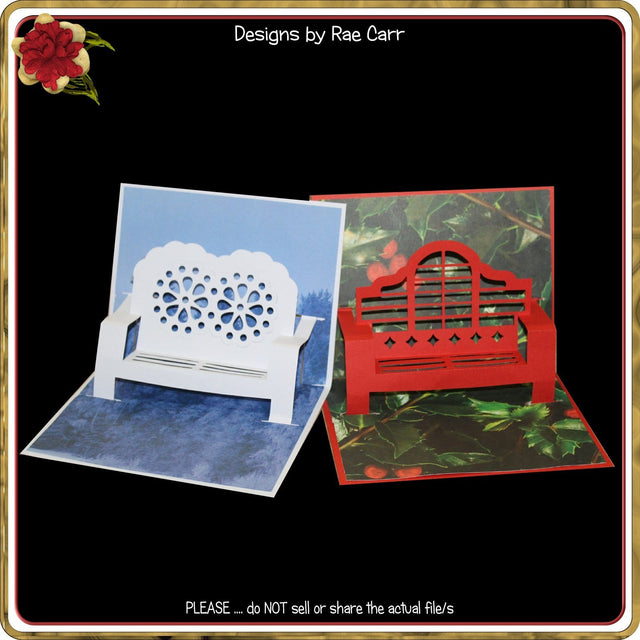 959a Bench Pop Up Inserts 2 Greeting Card Paper SVG Designs by Rae 
