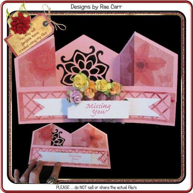 971 Fancy Fold Shaped Greeting Card *Multiple MACHINE Formats* SVG Designs by Rae 