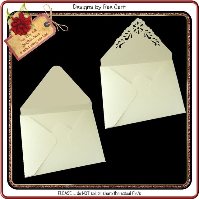 972 Fancy Thick Square Envelopes SVG Designs by Rae 