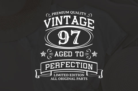 97th Birthday SVG, Vintage Birthday, limited edition svg, funny birthday SVG, Original Parts, Cut File, Instant Download SVG Fauz 