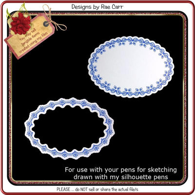 982 Scalloped Mats with Sketch or Foil Quill Designs SVG Designs by Rae 