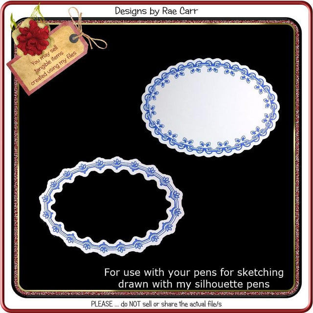 982 Scalloped Mats with Sketch or Foil Quill Designs SVG Designs by Rae 