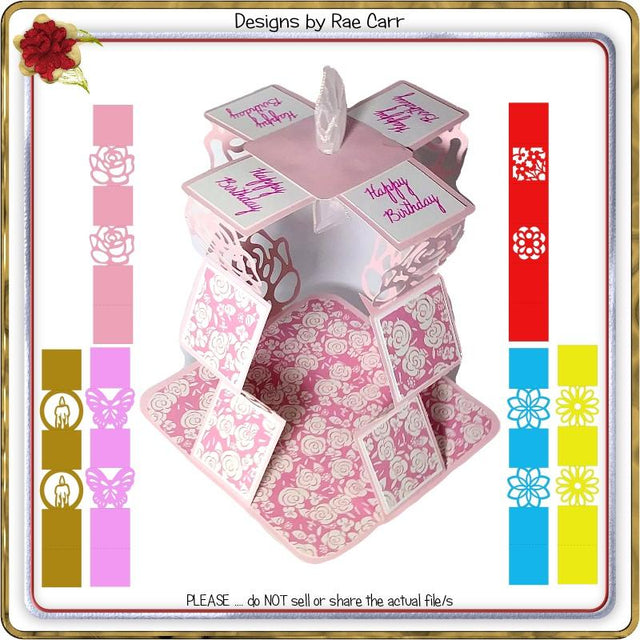 985 Fancy Pull Up Greeting Card SVG Designs by Rae 