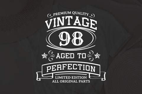 98th Birthday SVG, Vintage Birthday, limited edition svg, funny birthday SVG, Original Parts, Cut File, Instant Download SVG Fauz 