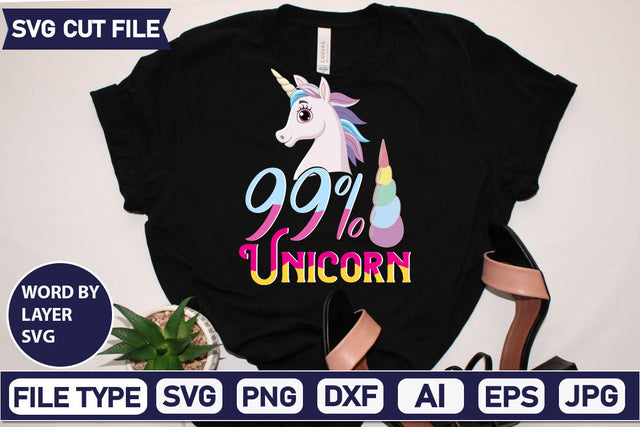 99% Unicorn SVG Cut File SVG DesignPlante 503 