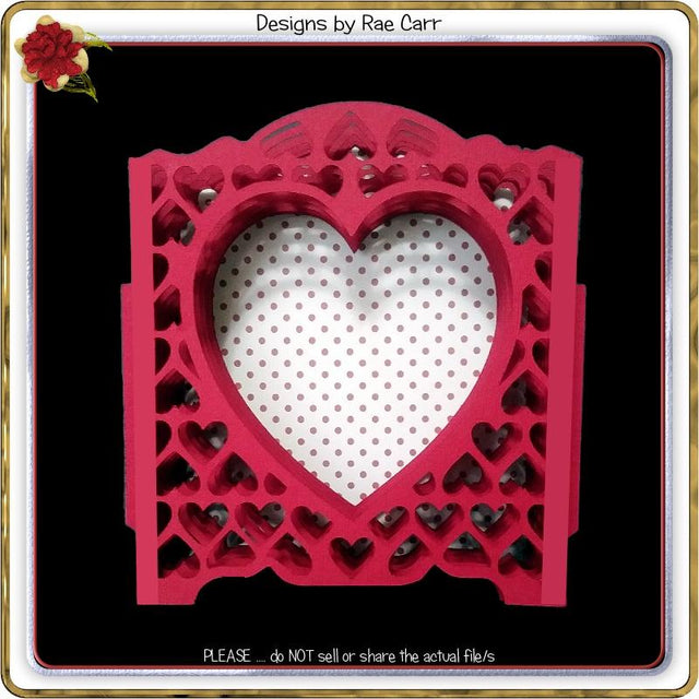 990 Layered Sliceform Heart Lattice Greeting Card SVG Designs by Rae 