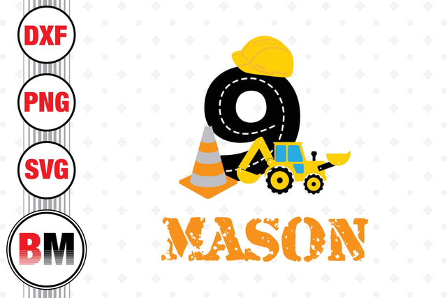 9th Birthday Construction SVG, PNG, DXF Files SVG BMDesign 