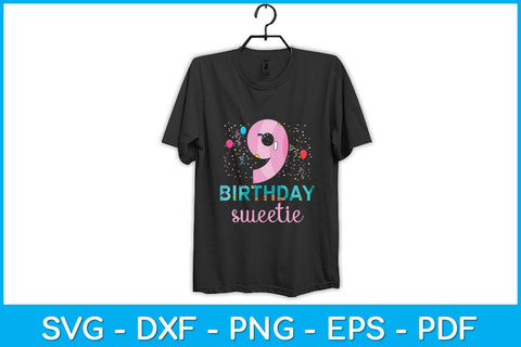 9th Birthday Sweetie Ice Cream Girl 9 Years Old Birthday Svg Design SVG artprintfile 
