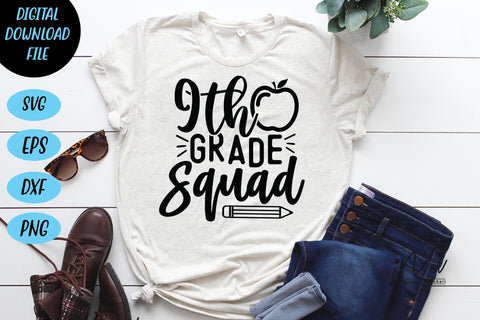 9th grade squad svg,Kindergarten Teacher Svg, Cool Teacher T-shirt svg, Cut files, Funny Teacher Svg SVG Isabella Machell 