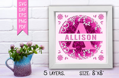 "a" 3D Monogram Shadowbox SVG MD mominul islam 