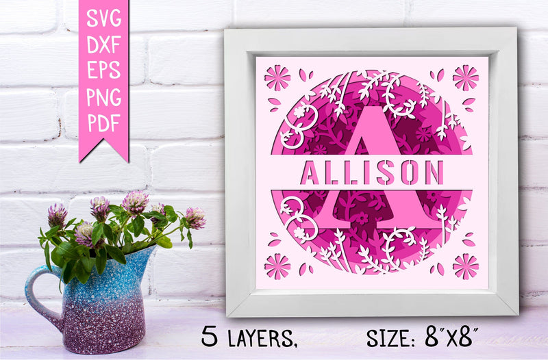 "a" 3D Monogram Shadowbox SVG MD mominul islam 