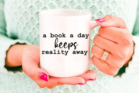 A Book a Day I Book Lovers SVG I Book Reading SVG I Book SVG SVG Happy Printables Club 