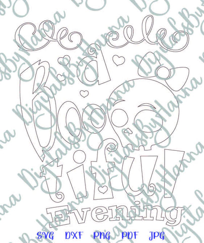 A Bootiful Evening Happy Halloween Print and Cut SVG Digitals by Hanna 