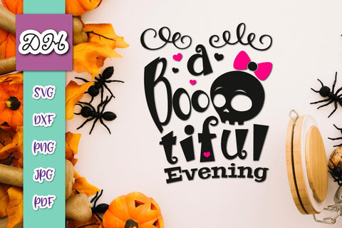 A Bootiful Evening Happy Halloween Print and Cut SVG Digitals by Hanna 