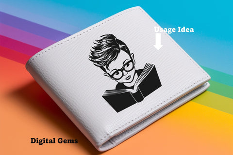 A boy reading SVG File. SVG Digital Gems 
