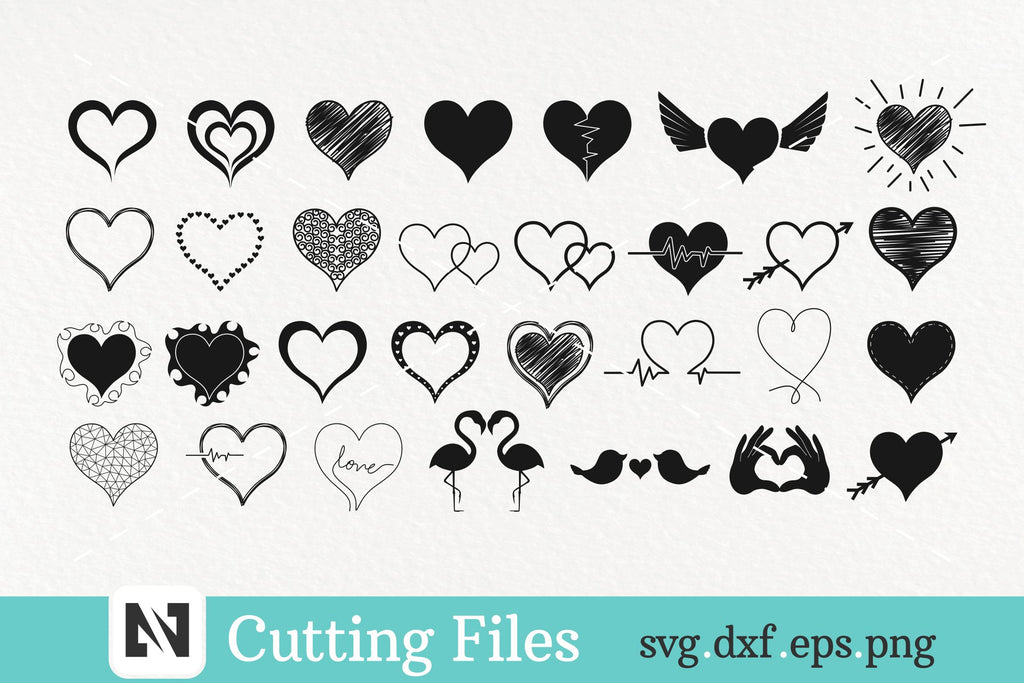 A Bundle of 30 Heart Svg Vector Files - heart svg files - So Fontsy