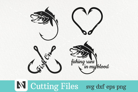A Bundle of 4 Fishing Svg Vector Files - Fishing Svg Files SVG Pinoyart Kreatib 